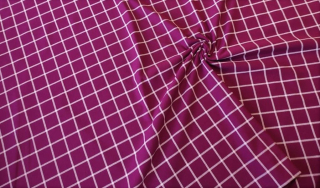 Teplákovina s elastanem mřížka na fialové