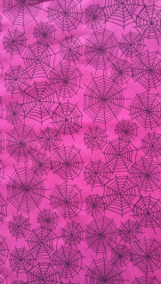 Teplákovina s elastanem pavučiny na růžové