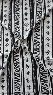 viskozová šatovka s potiskem černobílý tisk, 2,9m za 316,-