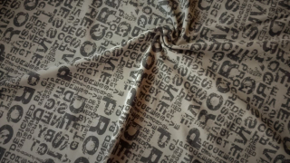 Teplákovina s elastanem nápisy na khaki