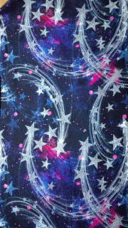 Teplákovina s elastanem DIGITÁLNÍ TISK ZÁŘIVÉ HVĚZDY